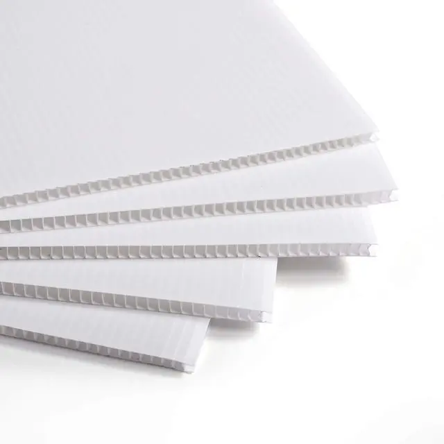 Main image of Corrugated Plastic Sheet for Indoor and Outdoor Use - 3/16 Inch Thick Poster Board, 24x36 Inches - Pack of 5 White Plastic Board Sheets - Waterproof Coroplast Sheets and Lightweight Blank Yard Signs