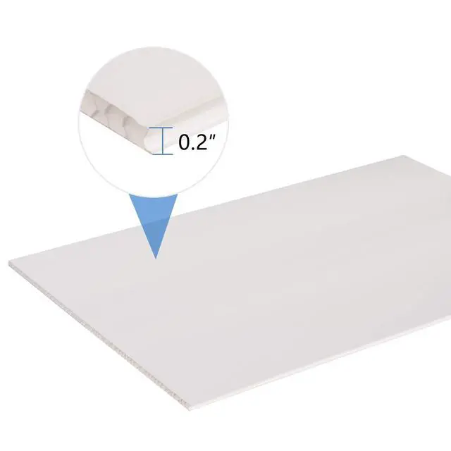 Alt view image 3 of 7 - Corrugated Plastic Sheet for Indoor and Outdoor Use - 3/16 Inch Thick Poster Board, 24x36 Inches - Pack of 5 White Plastic Board Sheets - Waterproof Coroplast Sheets and Lightweight Blank Yard Signs