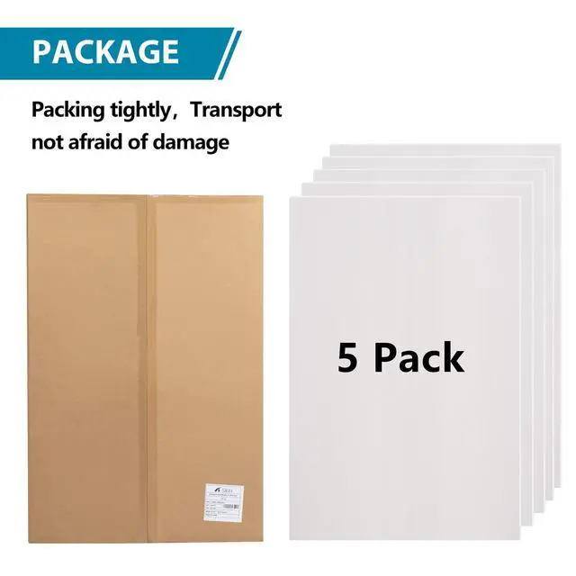 Alt view image 6 of 7 - Corrugated Plastic Sheet for Indoor and Outdoor Use - 3/16 Inch Thick Poster Board, 24x36 Inches - Pack of 5 White Plastic Board Sheets - Waterproof Coroplast Sheets and Lightweight Blank Yard Signs