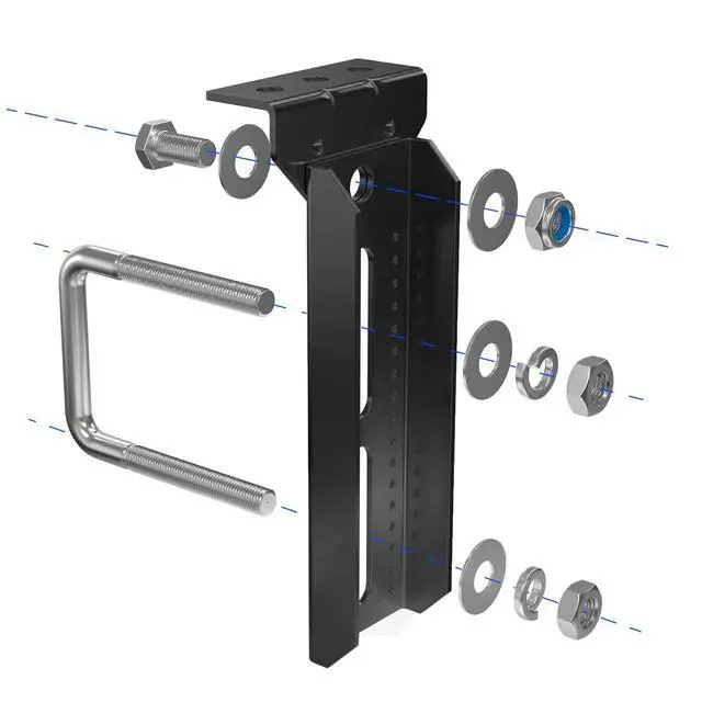 Alt view image 3 of 7 - 8 PCS 8" Boat Trailer Bunk Brackets,Swivel Top Bunk Bracket Kit | Swivel Top Bunk Bracket Kit for 1.5"x3", 2"x3", 3"x3" Crossmembers,Complete Hardware Kit for Boat/Pontoon/Jet Ski Trailers