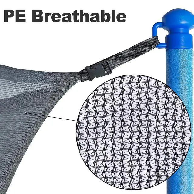 Alt view image 4 of 7 - Replacement Trampoline Net Fit 12/13/14/15 Ft Round Trampolines | Trampoline Safety Enclosure with Adjustable Straps, Breathable, Weather-Resistant, Tear-Proof, NET ONLY