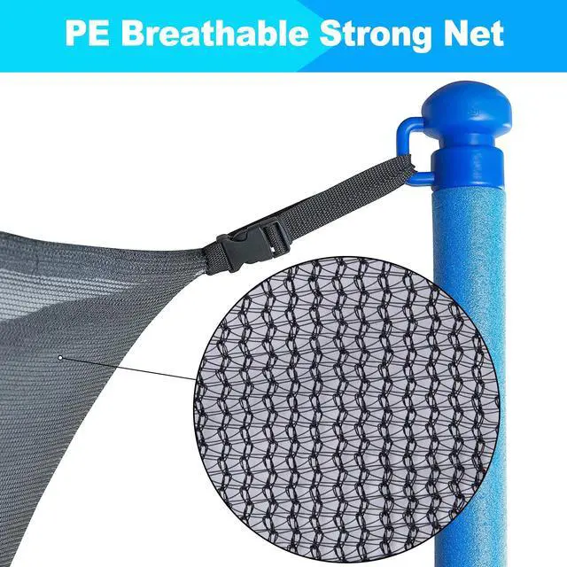 Alt view image 4 of 6 - Replacement Trampoline Net Fit 12/13/14/15 Ft Round Trampolines | Trampoline Safety Enclosure with Adjustable Straps, Breathable, Weather-Resistant, Tear-Proof, NET ONLY