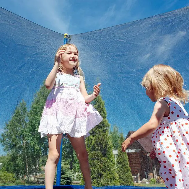 Alt view image 6 of 6 - Replacement Trampoline Net Fit 12/13/14/15 Ft Round Trampolines | Trampoline Safety Enclosure with Adjustable Straps, Breathable, Weather-Resistant, Tear-Proof, NET ONLY