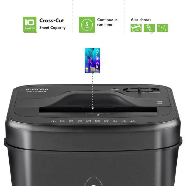 Alt view image 2 of 7 - AU1030XA 10-Sheet Crosscut Paper/Credit Card Shredder with 4.4-Gallon Wastebasket