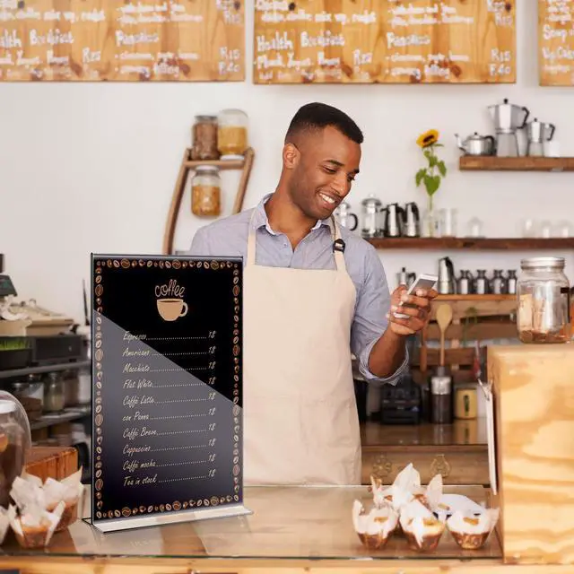 Alt view image 5 of 6 - 6 Pcs 11 x 14'' Acrylic Sign Holder Clear Acrylic Picture Frame Vertical Table Top Frame with Stand Double Sided T Shape Flyer Holder for Paper Menu Photo Restaurant Office Home