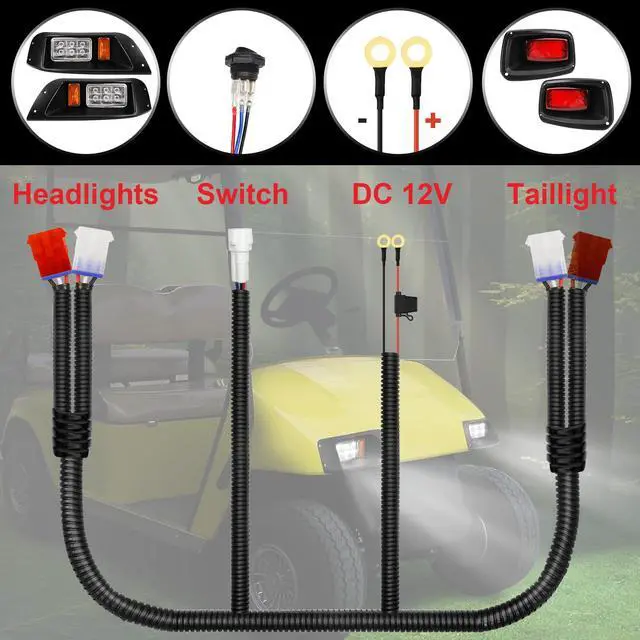 Alt view image 5 of 7 - LED Headlight and Tail Light Kit for EZGO TXT 1996-2013 Gas and Electric, Street Legal 12V LED Kit