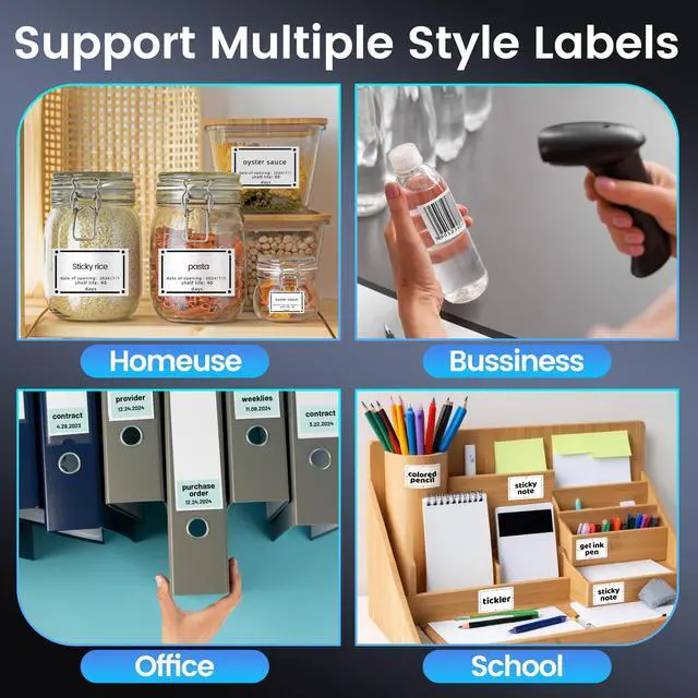 Alt view image 6 of 7 - M250 3 Inch Label Maker Machine with 100 Labels, 40x30mm | 2026 Upgrade Portable Barcode Label Printer for Business, Home, Logo Label, Thermal Address Label Maker