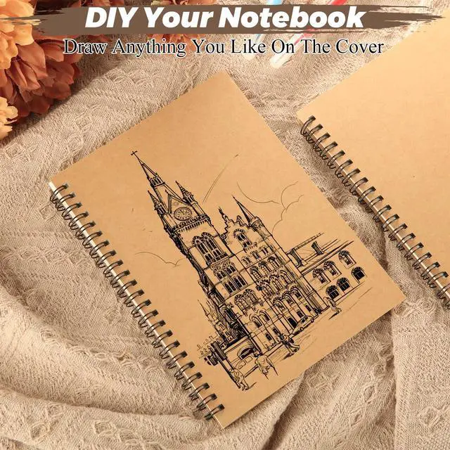 Alt view image 4 of 7 - 48 Pack A5 Bulk Spiral Notebooks with Kraft Cover, 8.3 x 5.8 Inch 120 Pages Hardcover Spiral Lined Notebook Journal, Lined Travel Bulk Writing Paper Notebook for School Business Office Supplies
