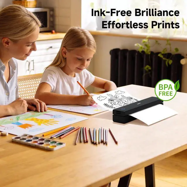 Alt view image 5 of 7 - MT620 Pro Portable Printer Wireless for Travel, Inkless Thermal Printer for iOS/Andorid/Laptop, Support Thermal Paper & Labels,Supports 8.5"x 11"US Letter & A4, A5 for Office/School/Vehicles