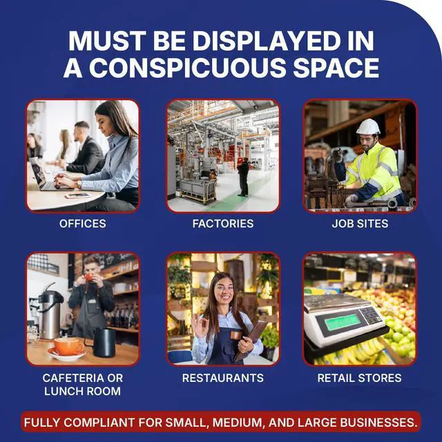 Alt view image 7 of 7 - 2026 New York State & Federal Mandatory Labor Law Poster, OSHA Compliant (English Spanish Combo)