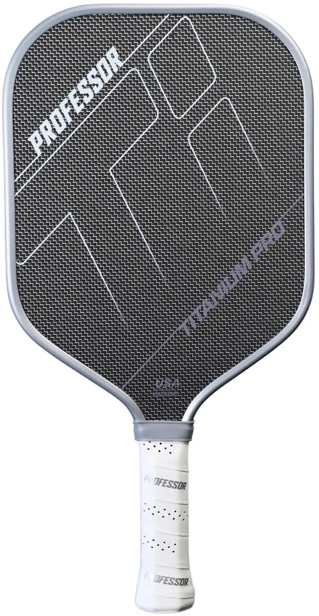 Main image of Professor PhD Raw Carbon Fiber Premium Pickleball Paddle Racket - USA Pickleball Approved - Honeycomb Core - Power & Control