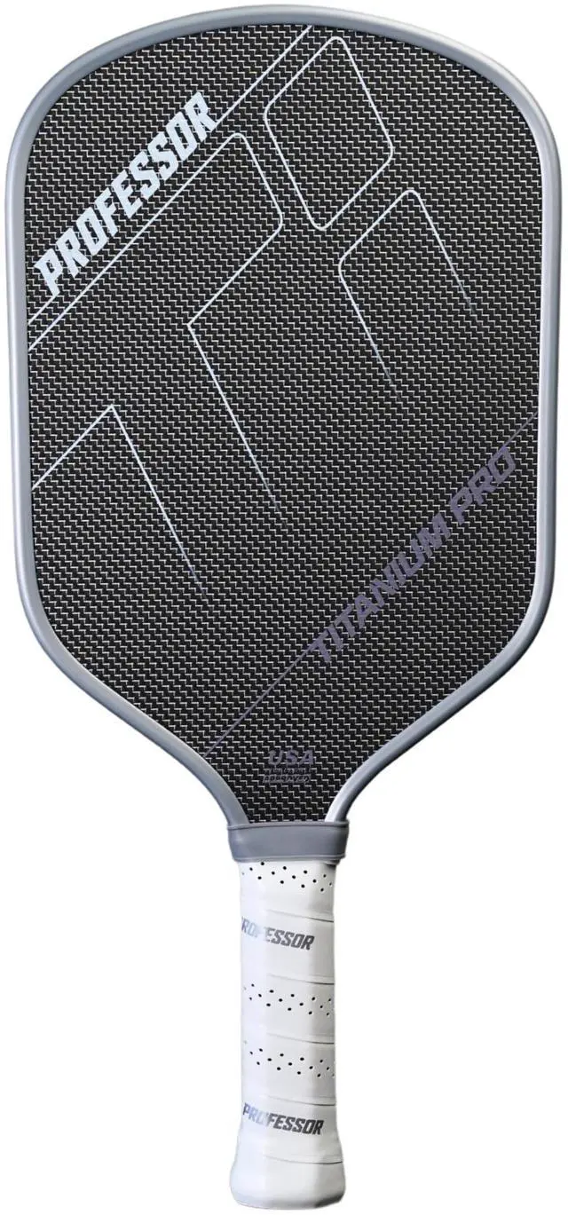 Main image of Professor PhD Raw Carbon Fiber Premium Pickleball Paddle Racket - USA Pickleball Approved - Honeycomb Core - Power & Control