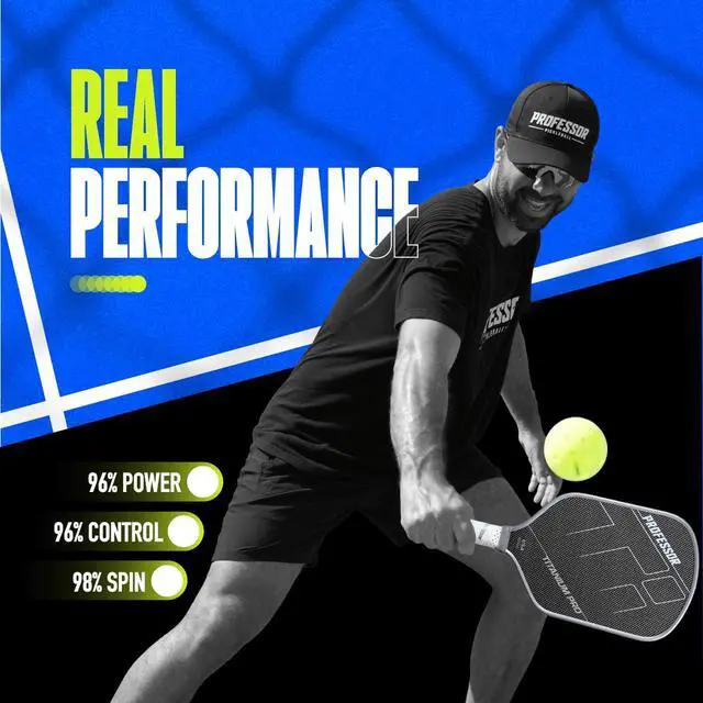 Alt view image 3 of 7 - Professor PhD Raw Carbon Fiber Premium Pickleball Paddle Racket - USA Pickleball Approved - Honeycomb Core - Power & Control
