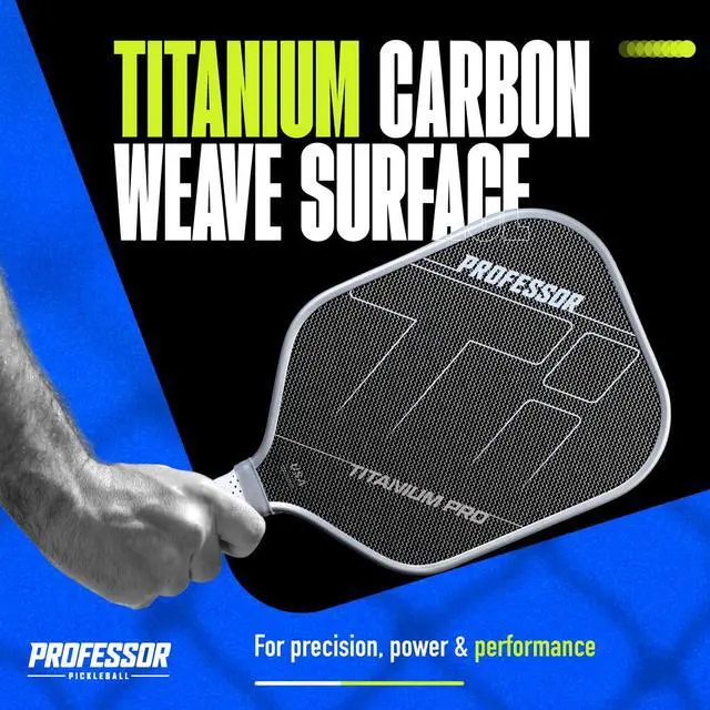 Alt view image 4 of 7 - Professor PhD Raw Carbon Fiber Premium Pickleball Paddle Racket - USA Pickleball Approved - Honeycomb Core - Power & Control
