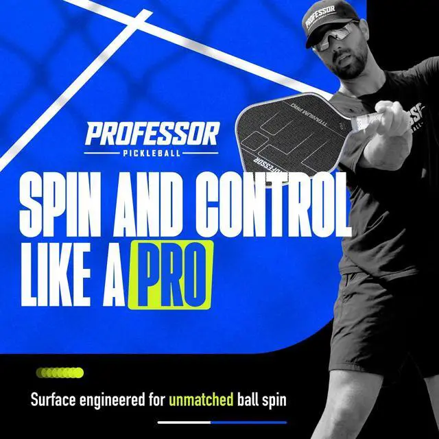 Alt view image 5 of 7 - Professor PhD Raw Carbon Fiber Premium Pickleball Paddle Racket - USA Pickleball Approved - Honeycomb Core - Power & Control