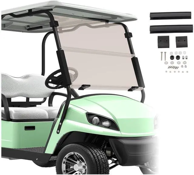 Main image of Tinted Windshield Compatible with 1994-2014 EZGO TXT/Medalist Gas or Electric Models Golf Cart Windshield Folding Down Impact Resistant Windshield