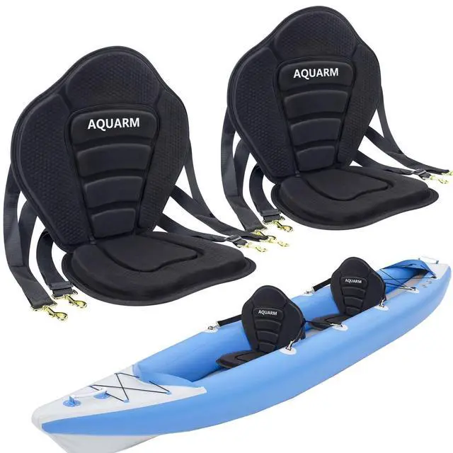 Main image of Kayak Seat Deluxe Padded Canoe Seat Adjustable Kayak Backrest Replacement Seat Cushion Pad Back Support with Detachable Back Storage Bag for Universal Sit