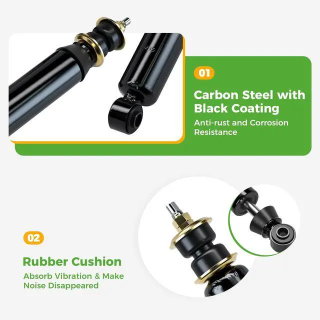 Alt view image 4 of 7 - Golf Cart Shock Absorbers Kit for Club Car DS Electric 1981-up and Gas 1997-up, Front Rear Shocks Replace OEM 1014235 1015813 1010991 1012183 1014236 1013164