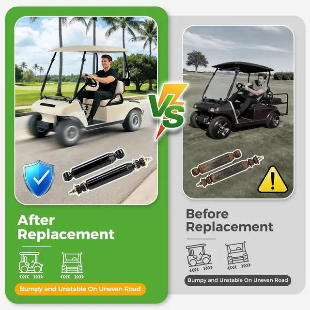 Alt view image 5 of 7 - Golf Cart Shock Absorbers Kit for Club Car DS Electric 1981-up and Gas 1997-up, Front Rear Shocks Replace OEM 1014235 1015813 1010991 1012183 1014236 1013164