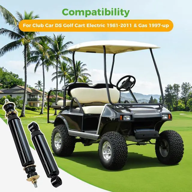 Alt view image 3 of 7 - Golf Cart Shock Absorbers Kit for Club Car DS Electric 1981-up and Gas 1997-up, Front Rear Shocks Replace OEM 1014235 1015813 1010991 1012183 1014236 1013164