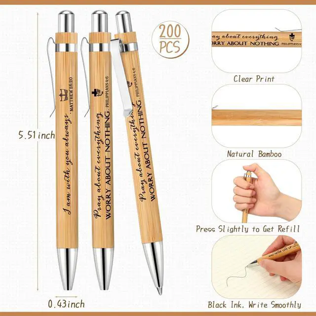 Alt view image 3 of 7 - 400 Pcs Christian Gift Set Bible Verse Prayer Journals Bible Pens Inspirational Religious Notebook Mini Scripture Pocket Notepad for Back to School Church Pastor Vbs Sunday School Office