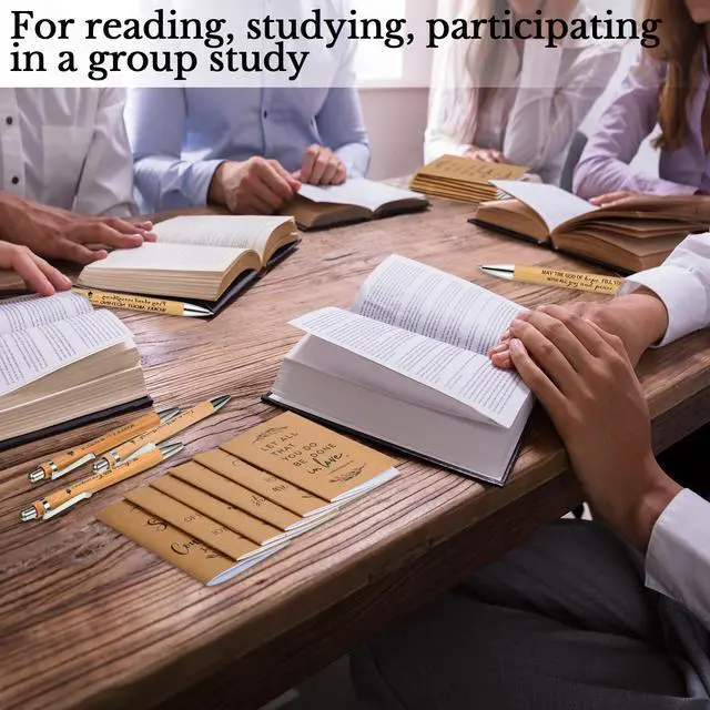 Alt view image 5 of 7 - 400 Pcs Christian Gift Set Bible Verse Prayer Journals Bible Pens Inspirational Religious Notebook Mini Scripture Pocket Notepad for Back to School Church Pastor Vbs Sunday School Office