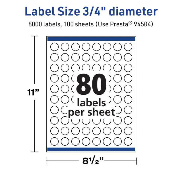 Alt view image 5 of 7 - TrueBlock Matte White Round Labels, Sure Feed Technology, 0.75" Diameter, 8,000 Matte White Labels, Print-to-The-Edge, Laser/Inkjet Printable, Great for Product Merchandising Stickers