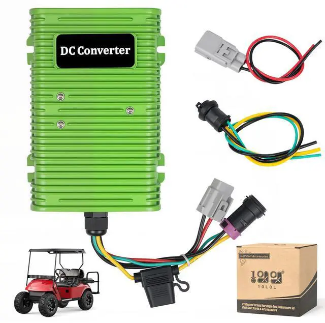 Main image of Universal Golf Cart Voltage Reducer DC Converter 36V or 48V to 12V 30 A 360W for EZGO Club Car Yamaha Golf Carts, with Power Cables