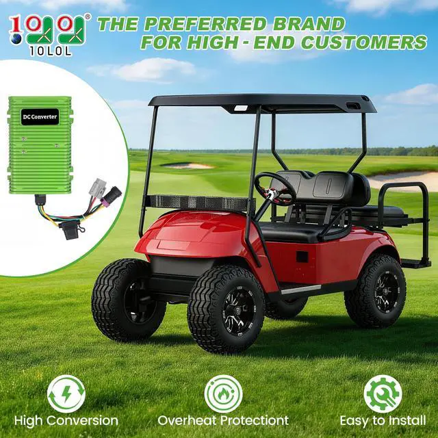 Alt view image 6 of 7 - Universal Golf Cart Voltage Reducer DC Converter 36V or 48V to 12V 30 A 360W for EZGO Club Car Yamaha Golf Carts, with Power Cables