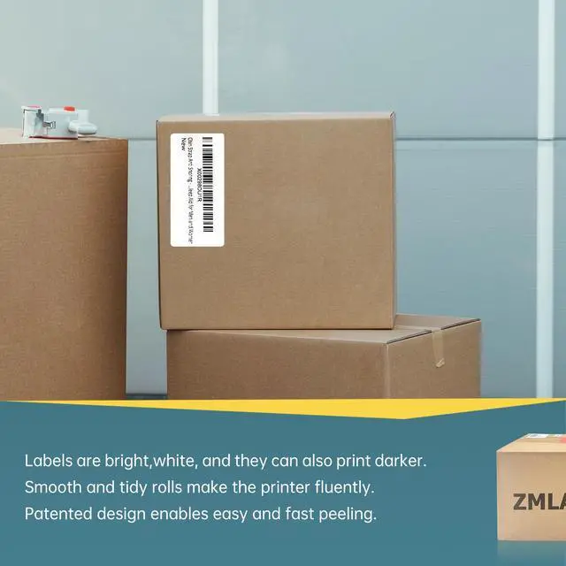 Alt view image 5 of 6 - 12 Rolls 4" x 2" Thermal Labels - 760 Paper Stickers Per Roll - 4 Rolls - fits Zebra LP2844, GC420, GK420, GX430, ZD220, ZD420, ZD500, ZD620, ZP-500, GT800 Direct Thermal Printers