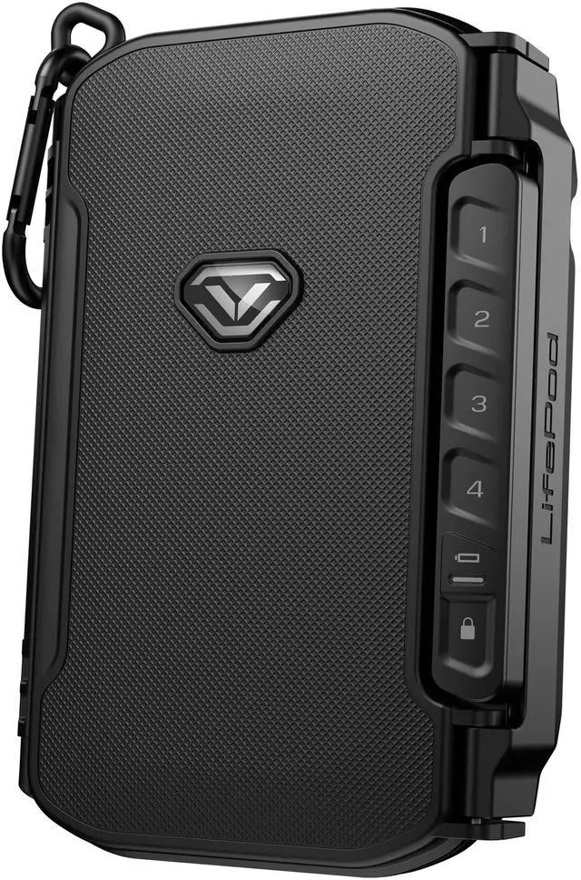 Main image of LifePod X Micro Weatherproof Electronic Lockbox Secure Travel Case Rugged Mini Portable Case with Backlit Keypad (Covert Black)