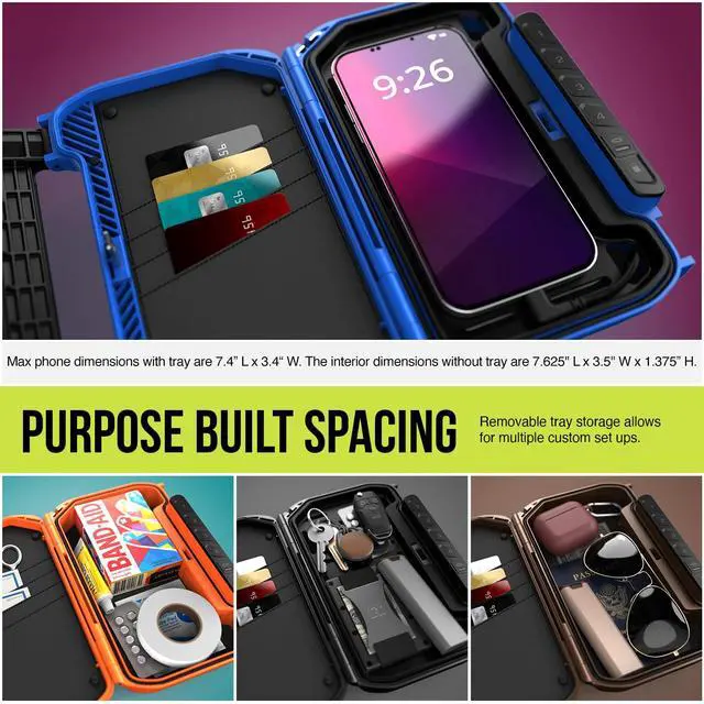 Alt view image 5 of 7 - LifePod X Micro Weatherproof Electronic Lockbox Secure Travel Case Rugged Mini Portable Case with Backlit Keypad (Covert Black)