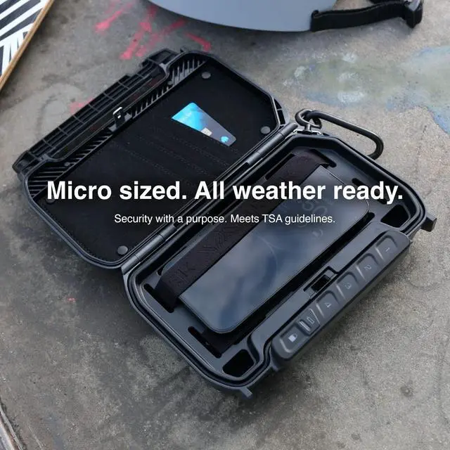 Alt view image 7 of 7 - LifePod X Micro Weatherproof Electronic Lockbox Secure Travel Case Rugged Mini Portable Case with Backlit Keypad (Covert Black)