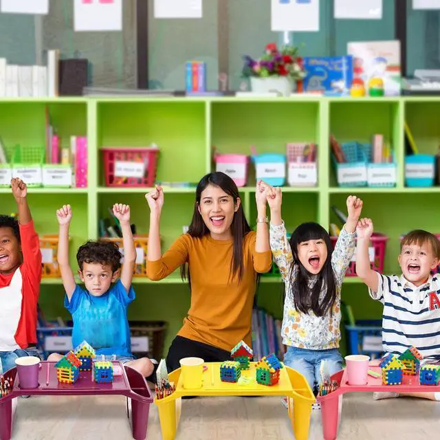 Alt view image 6 of 7 - 8 Pcs Kids Lap Desk Tray Bulk 19.7x9.6x7.1in Portable Lap Tray for Kids Plastic Table with Side Storage Space for Bed Classroom Laptop Children Car Activity Eating Floor (Cute Colors)