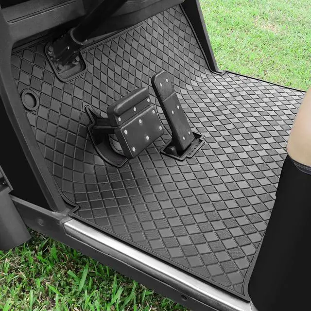 Main image of Golf Cart Floor Liner Mat 8mm Thick Rubber Full Coverage Fit for EZGO TXT (1994-2025), Express S4 (2012-2020), Cushman Workhorse, EX1 (2020), Valor, Navitas, Some Star Carts Mats Replacement