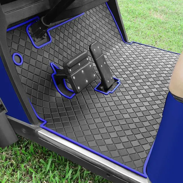 Main image of Golf Cart Floor Liner Mat 8mm Thick Rubber Full Coverage Fit for EZGO TXT (1994-2025), Express S4 (2012-2020), Cushman Workhorse, EX1 (2020), Valor, Navitas, Some Star Carts Mats Replacement