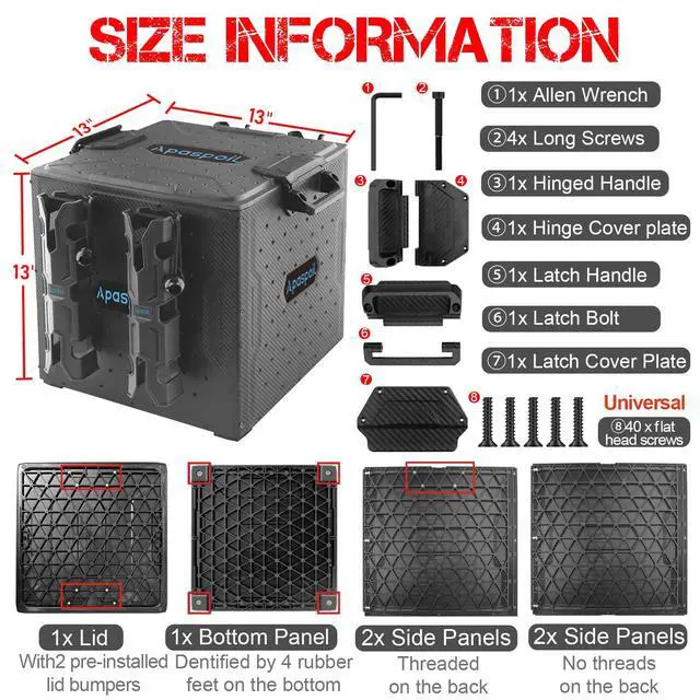 Alt view image 6 of 7 - Kayak Fishing Crate with 4 Rod Holders | 13"x13" Kayak Tackle Storage Box & Gear Organizer | Durable, Compact Kayak Crate Storage for Most Fishing Kayaks