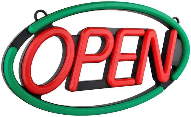 Alt view image 2 of 6 - BritTech 24'' X 12'' Ultra Bright LED Neon Open Sign - Remote Controlled - Get Your Business Seen Day or Night (Green/Red)