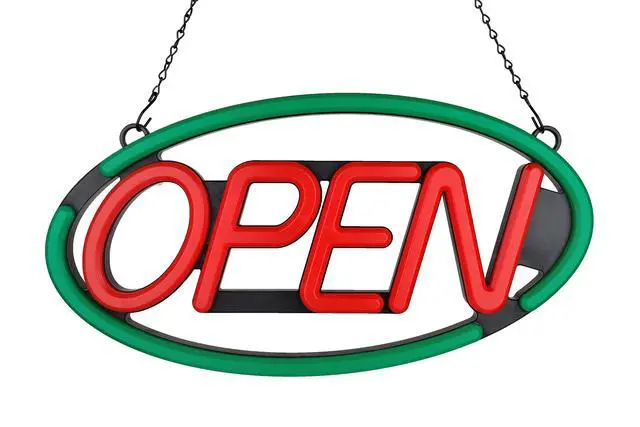 Alt view image 4 of 6 - BritTech 24'' X 12'' Ultra Bright LED Neon Open Sign - Remote Controlled - Get Your Business Seen Day or Night (Green/Red)
