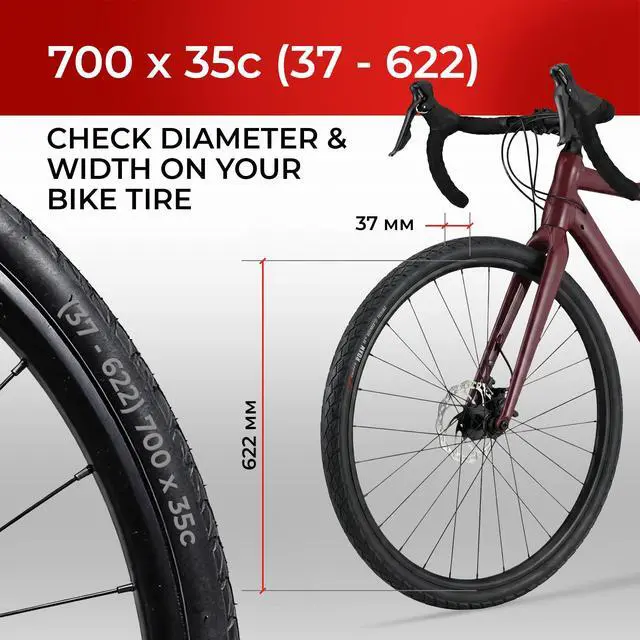 Alt view image 2 of 7 - Pair 700x35c Hybrid Bike Tires - Foldable 37-622 with 1mm Anti Puncture | Folding 28 inch Bicycle Tyres, Accessories for Road, Mountain, MTB and Touring Bikes, Front and Rear Replacement