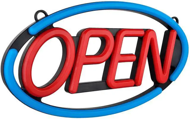 Alt view image 2 of 6 - BritTech 24'' X 12'' Ultra Bright LED Neon Open Sign - Remote Controlled - Get Your Business Seen Day or Night (Blue/Red)