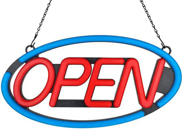 Alt view image 4 of 6 - BritTech 24'' X 12'' Ultra Bright LED Neon Open Sign - Remote Controlled - Get Your Business Seen Day or Night (Blue/Red)