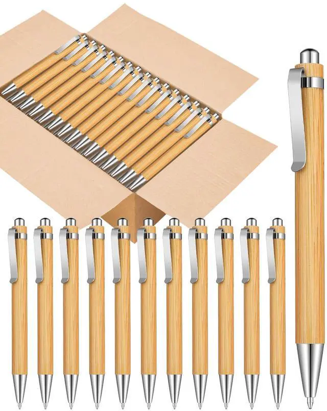 Main image of 250pcs Bamboo Pens Bulk Wooden Bamboo Pens Engraving Wooden Ballpoint Pen Customizable Gift Pen Bulk