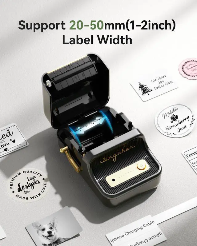 Alt view image 5 of 7 - B21 Label Maker, 2 Inch Bluetooth Sticker Printer with Tape, Black | Compatible with Android, iOS & PC, Thermal Printing, Labeling for Home Storage Office Craft and Small Business