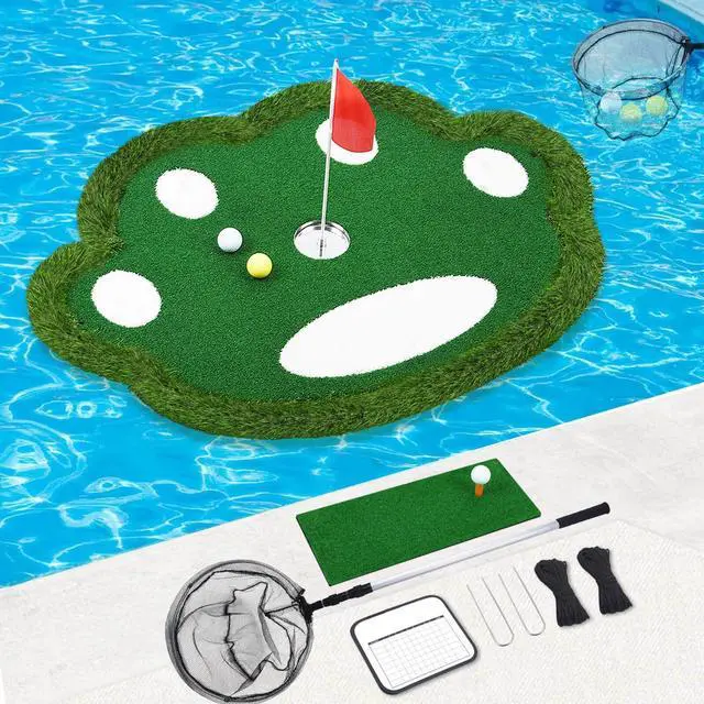 Main image of Floating Golf Green for Pool, Patented Pool Golf Game Floating Mat | Patented Shape, Pool Golf Chipping Game with Ball Retriever & Scoreboard, Pool, Beach & Backyard, Indoor & Outdoor Party Game