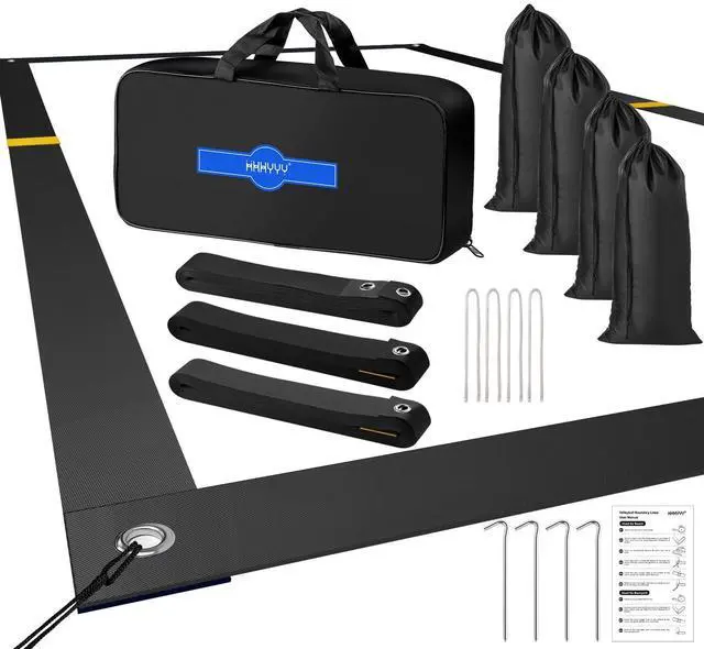 Main image of Professional Beach Volleyball Lines for Sand 26.3' X 52.6'| 30' X 60', 2 inch, Better Visible, Upgraded Weather Resistance, with Metal Anchors & Sand Bags