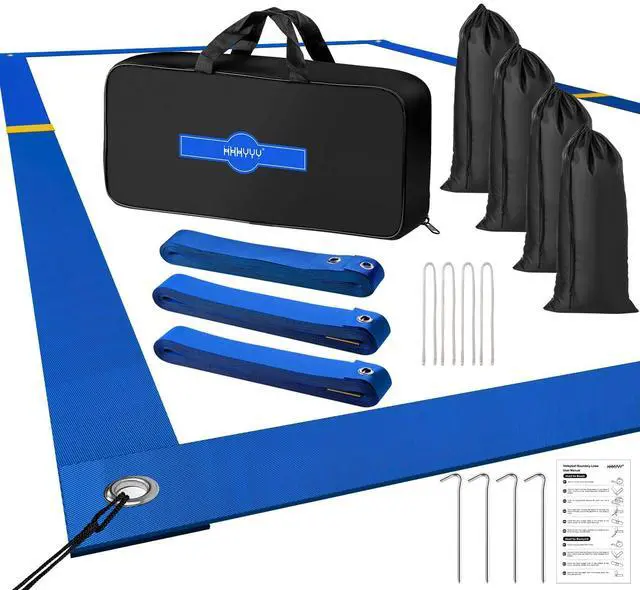 Main image of Professional Beach Volleyball Lines for Sand 26.3' X 52.6'| 30' X 60', 2 inch, Better Visible, Upgraded Weather Resistance, with Metal Anchors & Sand Bags