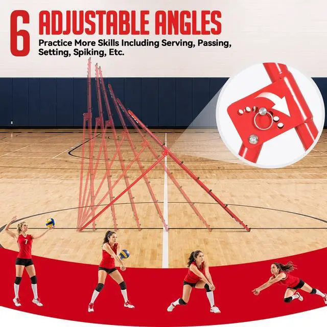 Alt view image 3 of 7 - Volleyball Rebounder Net 4x7 FT - 6 Adjustable Angles Volleyball Training Equipment for Passing Setting Serving Spiking Practice, Portable Volleyball Trainer for Solo Training