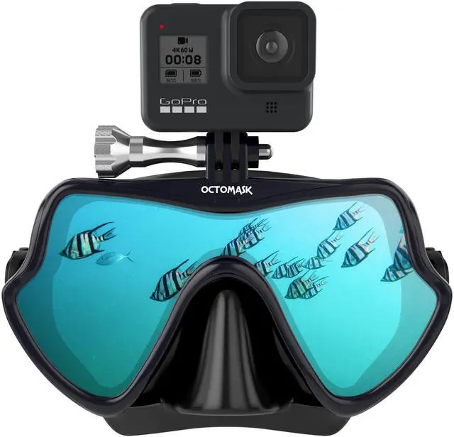 Main image of Frameless Scuba Mask w/Mount for all GoPro Hero Cameras for Scuba Diving, Snorkeling, Freediving