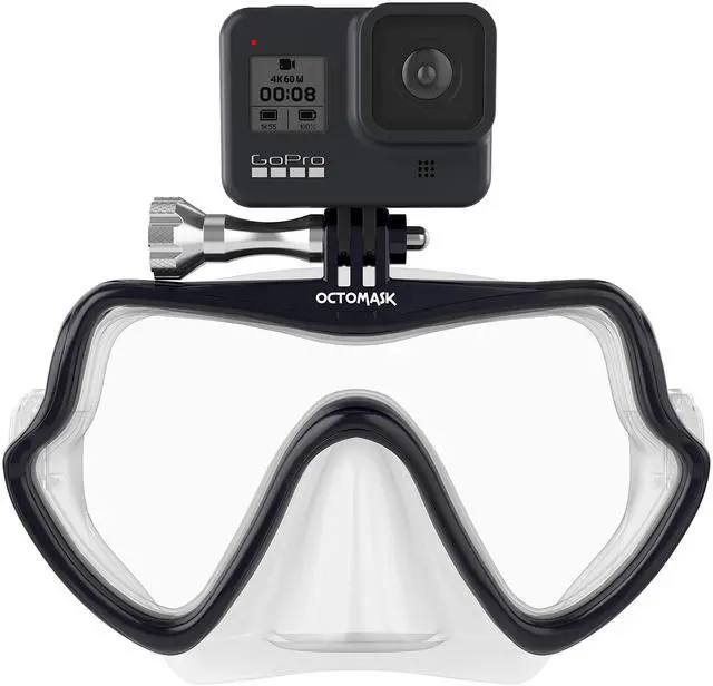 Main image of Frameless Scuba Mask w/Mount for all GoPro Hero Cameras for Scuba Diving, Snorkeling, Freediving